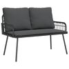 vidaXL Conjunto de Comedor de Jard&iacute;n 2 pcs Negro rat&aacute;n sint&eacute;tico