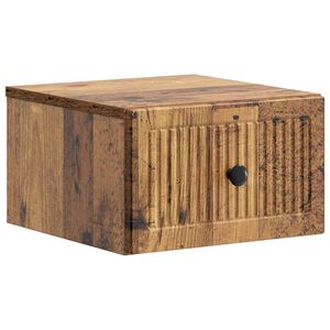 vidaXL Mesita de Noche de Pared Madera envejecida 33 x 34,5 x 20 cm