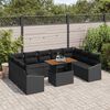 vidaXL Conjunto de sof&aacute; de jard&iacute;n 10 pcs Negro Polirat&aacute;n