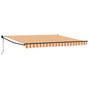 vidaXL Toldo Retr&aacute;ctil amarillo y naranja 400 x 300 cm Poli&eacute;ster