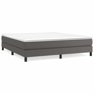 vidaXL Estructura de cama con somier cuero sint&eacute;tico gris 180x200 cm