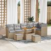 vidaXL Conjunto de sof&aacute; de jard&iacute;n con coj&iacute;n 9 pcs beige y gris claro