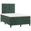 vidaXL Cama box spring con colch&oacute;n terciopelo verde oscuro 120x200 cm