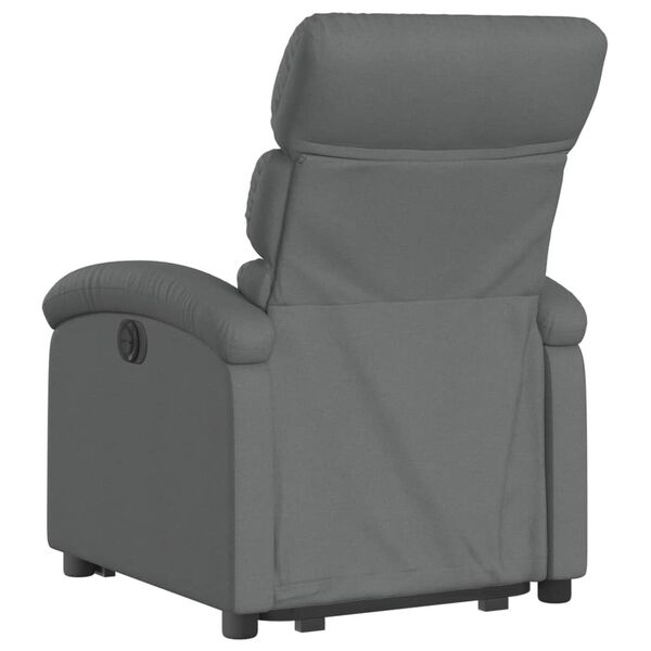 vidaXL Sill&oacute;n reclinable elevable de tela gris oscuro