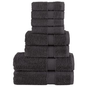 vidaXL Juego de toallas premium SOLUND 8 unidades antracita 600 gsm