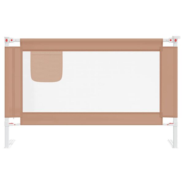 vidaXL Barandilla de seguridad cama de ni&ntilde;o gris taupe tela 120x25 cm