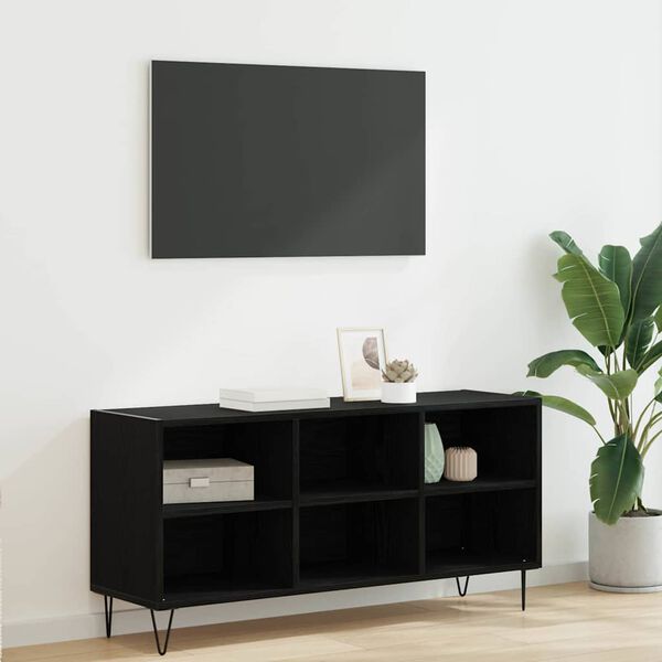vidaXL Gabinete de TV Roble Negro 103,5 x 30 x 50 cm