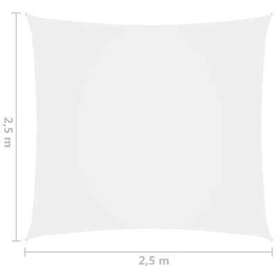 vidaXL Toldo de vela cuadrado tela Oxford blanco 2,5x2,5 m
