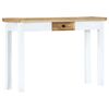 vidaXL Mesa consola de madera maciza mango blanca marr&oacute;n 110x35x75 cm