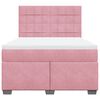 vidaXL Cama box spring con colch&oacute;n terciopelo rosa 140x200 cm