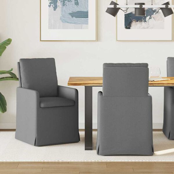 vidaXL Sillas de comedor 2 pcs Gris oscuro 57 x 67 x 98 cm tela