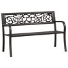 vidaXL Banco de jard&iacute;n 125 cm acero negro