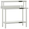 vidaXL Mesa de trabajo para cocina con estante acero inox 110x55x120cm