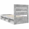 vidaXL Estructura de cama con cabecera Gris concreto 90 x 190 cm