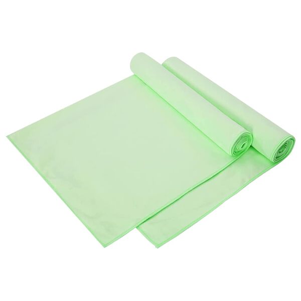 vidaXL Toallas Deportivas 2 pcs Verde 140 x 70 cm