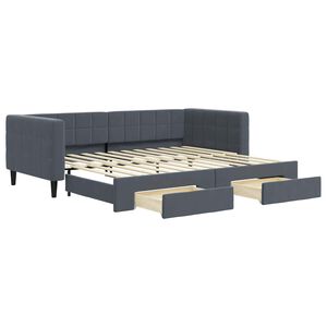 vidaXL Sof&aacute; cama nido con cajones terciopelo gris oscuro 90x200 cm