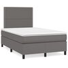 vidaXL Cama box spring con colch&oacute;n cuero sint&eacute;tico gris 120x190 cm