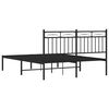 vidaXL Estructura cama sin colchón con cabecero metal negro 135x190 cm