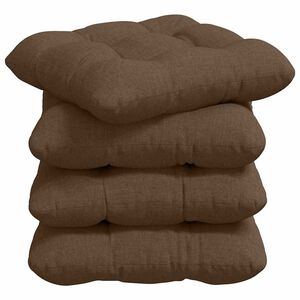 vidaXL Cojines para asiento 4 pcs Marr&oacute;n 45 x 45 x 12 cm tela