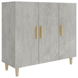 vidaXL Aparador de madera de ingenier&iacute;a gris hormig&oacute;n 90x34x80 cm
