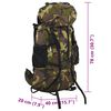 vidaXL Mochila de senderismo tela oxford verde camuflaje 80 l