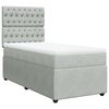 vidaXL Cama box spring con colch&oacute;n terciopelo gris claro 100x200 cm