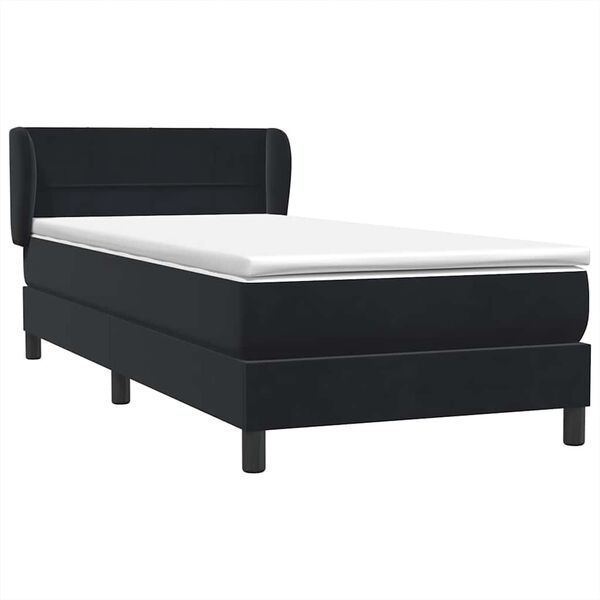 vidaXL Cama box spring con colch&oacute;n cuero sint&eacute;tico negro 80x210 cm