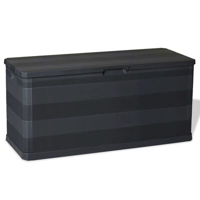 vidaXL Caja de almacenamiento de jardín negra 117x45x56 cm