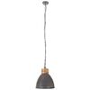 vidaXL L&aacute;mpara colgante industrial hierro gris y madera 46 cm E27