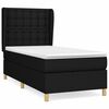 vidaXL Cama box spring con colch&oacute;n tela negro 90x190 cm