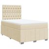 vidaXL Cama box spring con colch&oacute;n tela color crema 120x200 cm