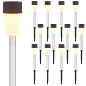 vidaXL Luces solares exteriores con pico de tierra 12 uds. 29,5 cm