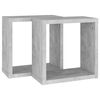 vidaXL Estantes cubo de pared 2 unidades gris hormig&oacute;n 30x15x30 cm
