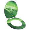 vidaXL Asiento de inodoro con tapa MDF verde dise&ntilde;o gota de agua