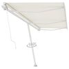 vidaXL Toldo de pie retráctil manual crema 600x300 cm