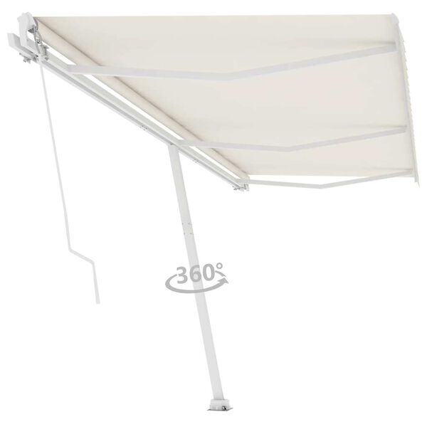 vidaXL Toldo de pie retráctil manual crema 600x300 cm