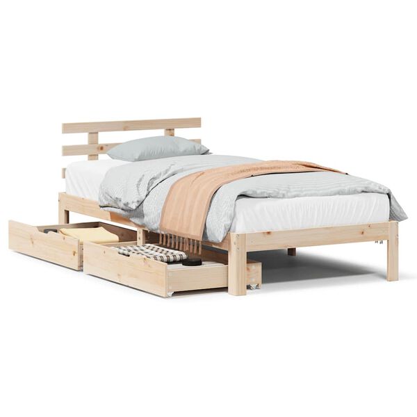 vidaXL Estructura cama con cajones madera maciza pino 100x200 cm