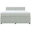 vidaXL Cama box spring con colch&oacute;n terciopelo gris claro 180x200 cm