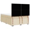 vidaXL Cama box spring con colch&oacute;n tela color crema 140x190 cm