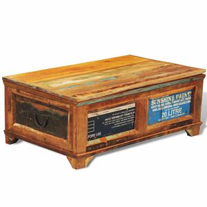 vidaXL Mesa de centro vintage con almacenaje madera reciclada