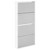 vidaXL Zapatero 4 compartimentos espejo blanco 63x17x134 cm