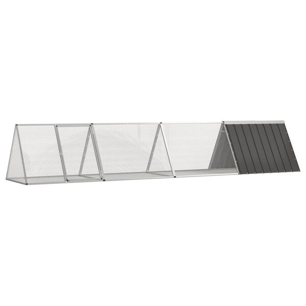 vidaXL Jaula de conejos acero galvanizado antracita 403,5x80,5x71 cm