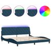 vidaXL Estructura de cama con LED sin colch&oacute;n terciopelo azul 200x200 cm