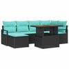 vidaXL Conjunto de Comedor de Jard&iacute;n 7 pcs Negro y Verde Azulado