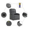 vidaXL Sill&oacute;n de masaje reclinable el&eacute;ctrico cuero sint&eacute;tico gris