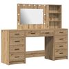 vidaXL Mesa Tocador 3 pcs Roble artesanal Madera de ingenier&iacute;a
