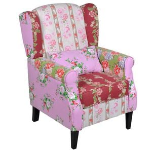 vidaXL Sill&oacute;n con dise&ntilde;o de retales de tela Patchwork