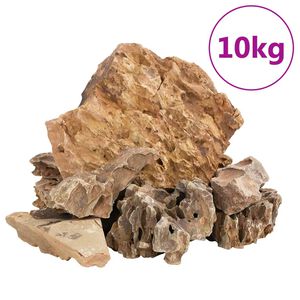 vidaXL Piedras de drag&oacute;n marr&oacute;n 10 kg 5-30 cm
