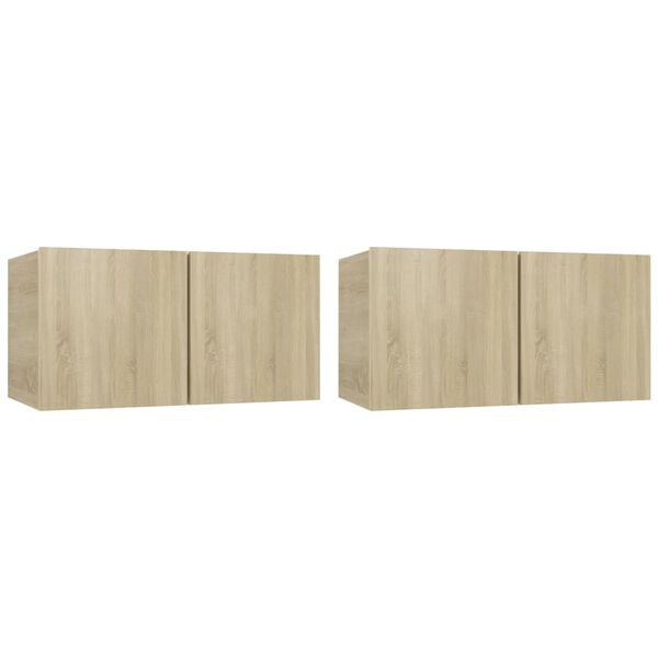 vidaXL Set de muebles para TV 4 pzas madera contrachapada roble Sonoma