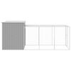 vidaXL Gallinero con corral acero galvanizado gris claro 165x455x181cm
